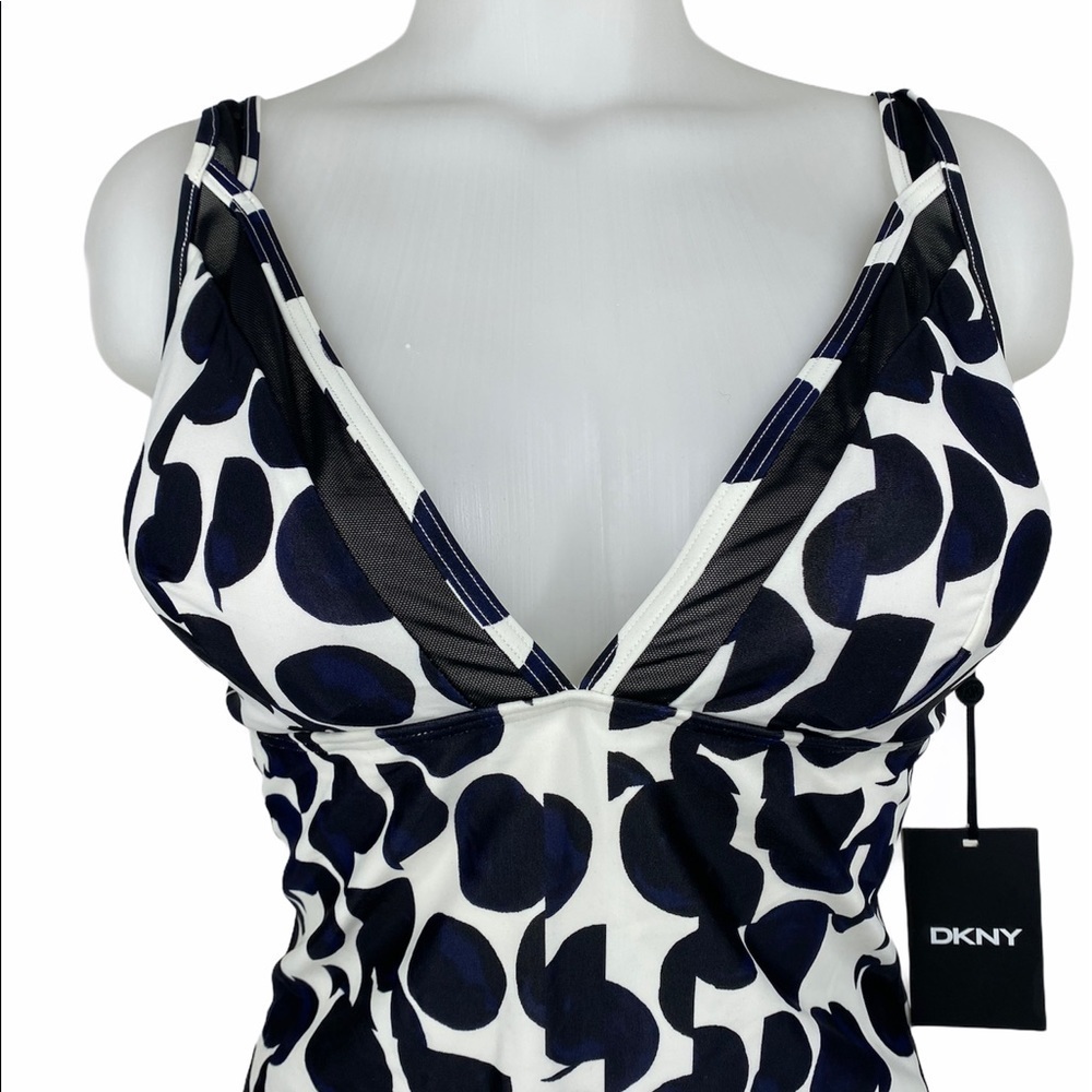 Dkny Mesh Polka Dotted One Piece Swimsuit - Picture 8 of 14
